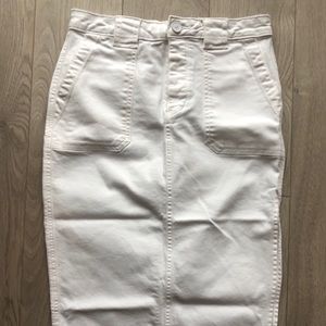 Sam Edelman Meribelle Denim Distressed Midi Skirt